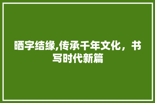 晒字结缘,传承千年文化，书写时代新篇