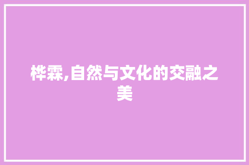 桦霖,自然与文化的交融之美