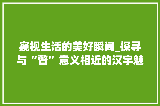 窥视生活的美好瞬间_探寻与“瞥”意义相近的汉字魅力