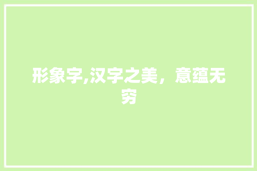 形象字,汉字之美，意蕴无穷