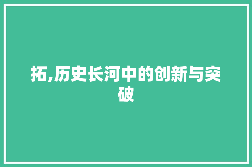 拓,历史长河中的创新与突破
