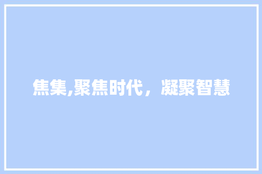 焦集,聚焦时代，凝聚智慧