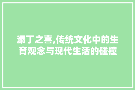 添丁之喜,传统文化中的生育观念与现代生活的碰撞