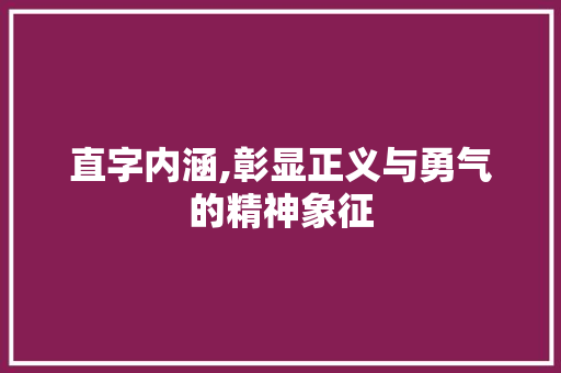 直字内涵,彰显正义与勇气的精神象征