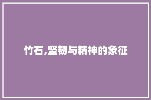 竹石,坚韧与精神的象征