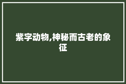 紫字动物,神秘而古老的象征