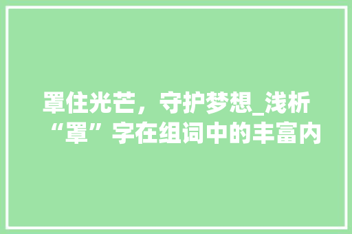 罩住光芒，守护梦想_浅析“罩”字在组词中的丰富内涵及其在生活中的应用