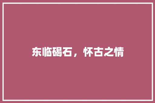 东临碣石，怀古之情