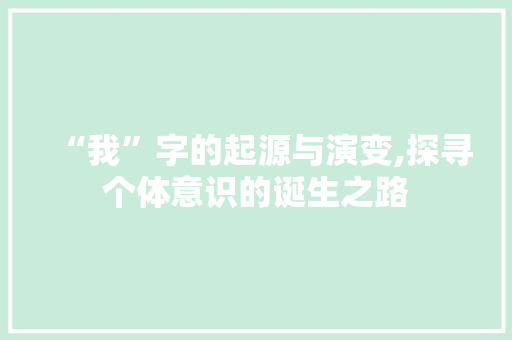 “我”字的起源与演变,探寻个体意识的诞生之路