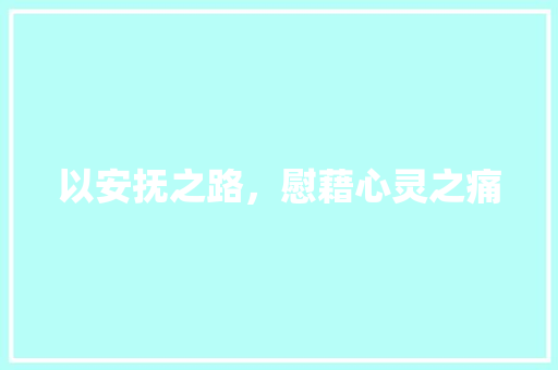 以安抚之路，慰藉心灵之痛
