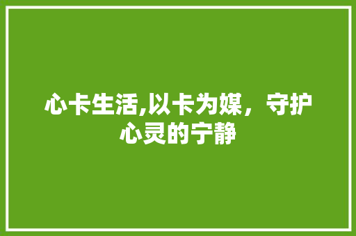 心卡生活,以卡为媒，守护心灵的宁静