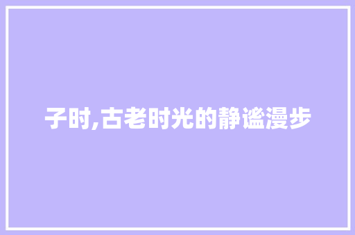 子时,古老时光的静谧漫步