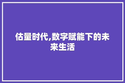 估量时代,数字赋能下的未来生活