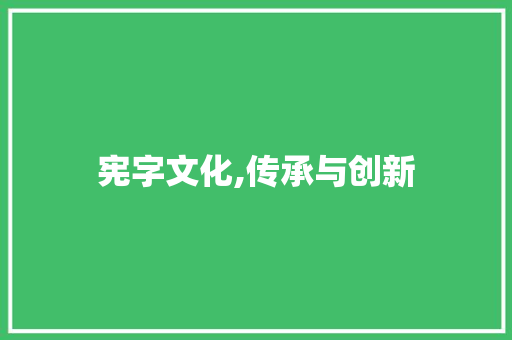 宪字文化,传承与创新
