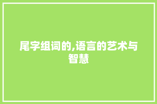 尾字组词的,语言的艺术与智慧