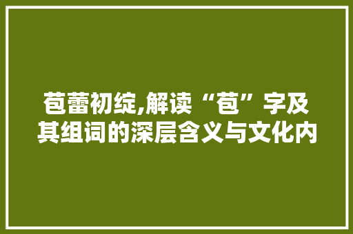 苞蕾初绽,解读“苞”字及其组词的深层含义与文化内涵