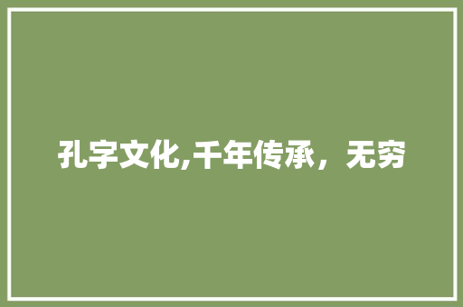 孔字文化,千年传承，无穷