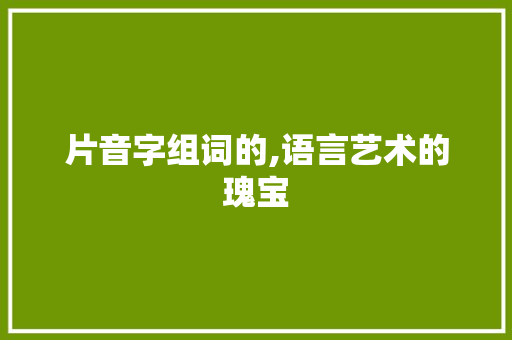 片音字组词的,语言艺术的瑰宝