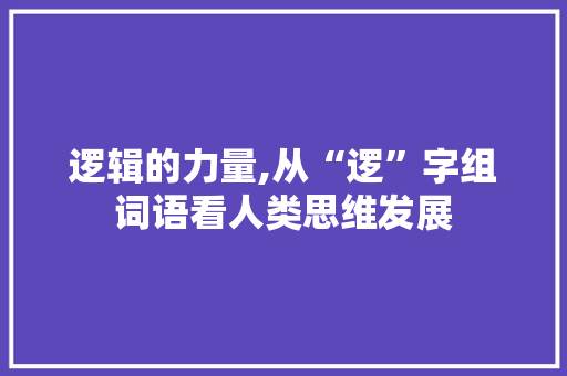 逻辑的力量,从“逻”字组词语看人类思维发展