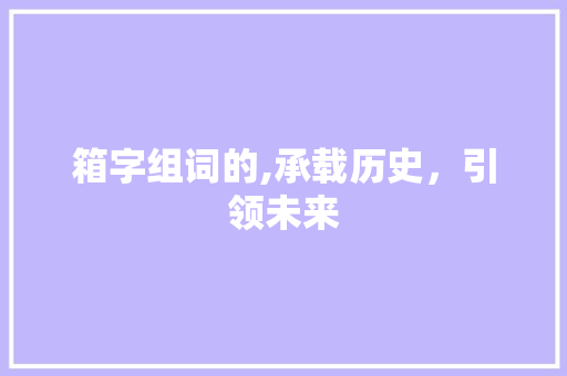 箱字组词的,承载历史，引领未来