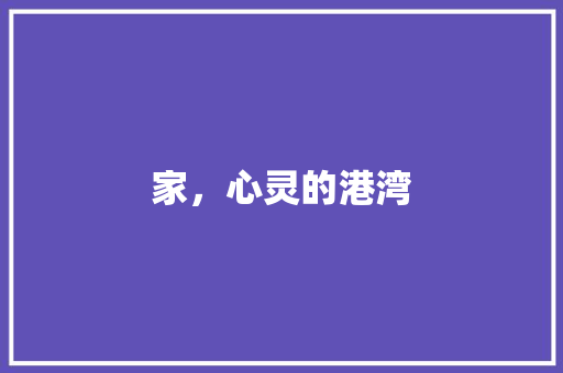 家，心灵的港湾