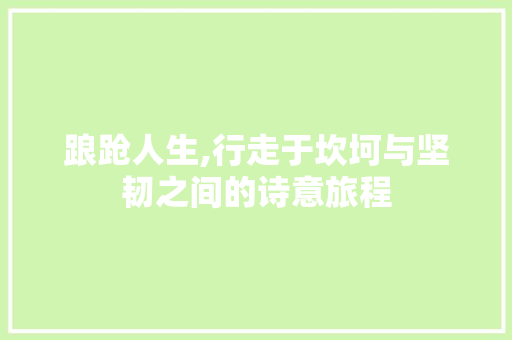 踉跄人生,行走于坎坷与坚韧之间的诗意旅程