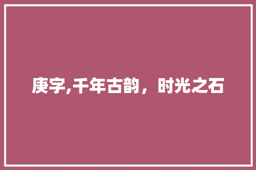 庚字,千年古韵，时光之石