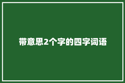 带意思2个字的四字词语
