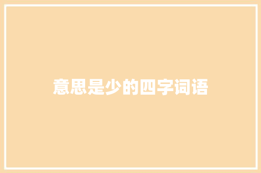 意思是少的四字词语