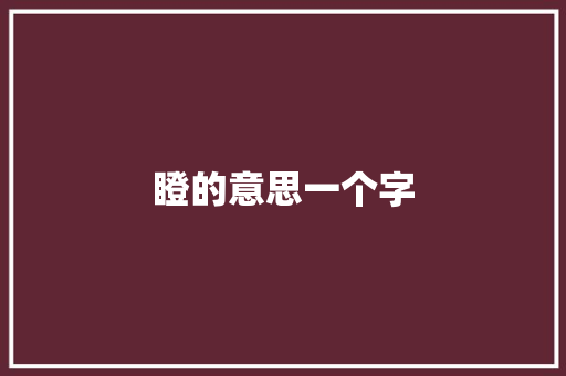 瞪的意思一个字
